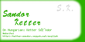 sandor ketter business card